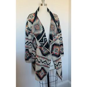 Dreamers Tribal Print Knit Cradigan Size S